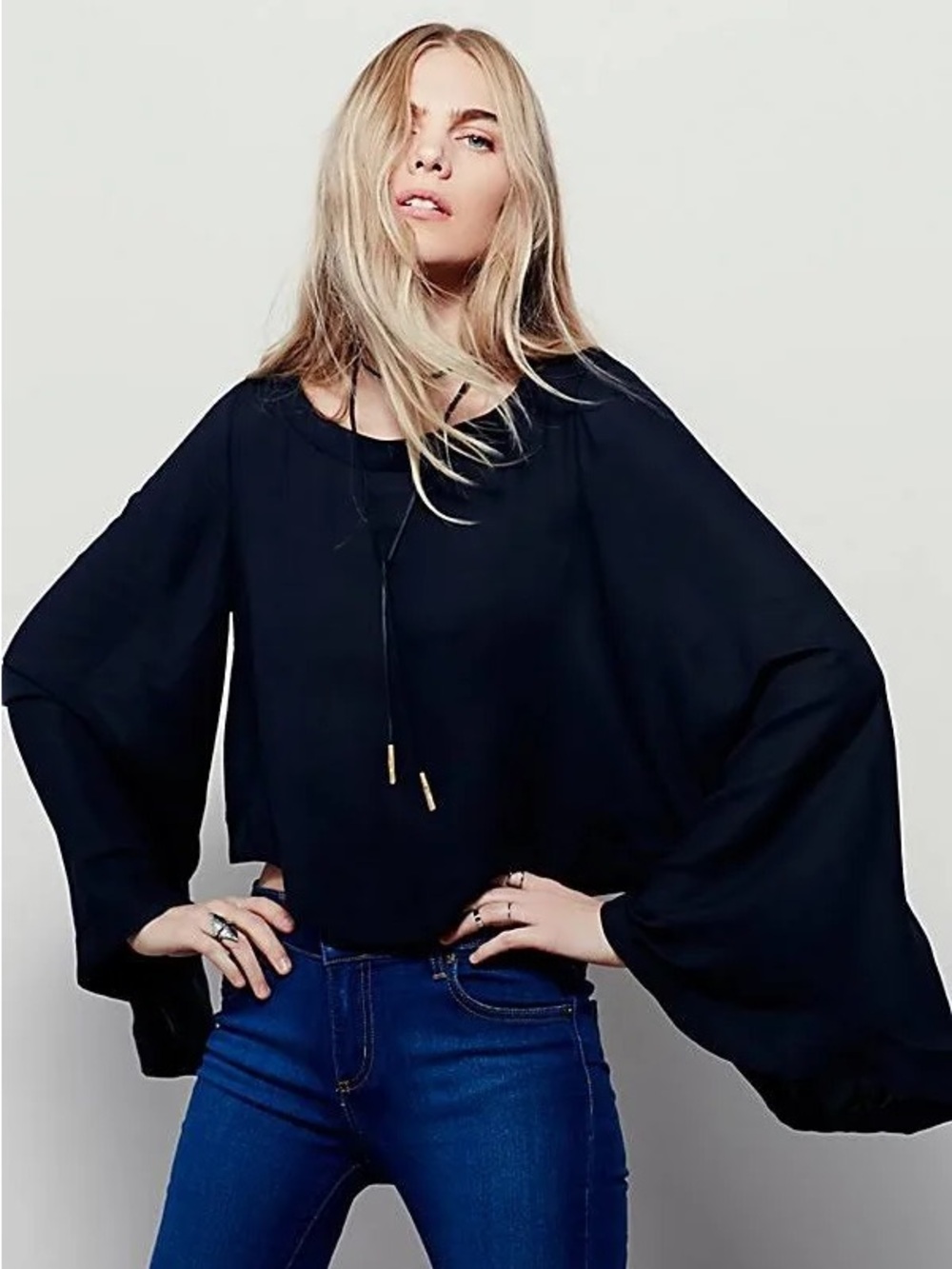 FP Stars Align Cropped Bell Sleeve Top